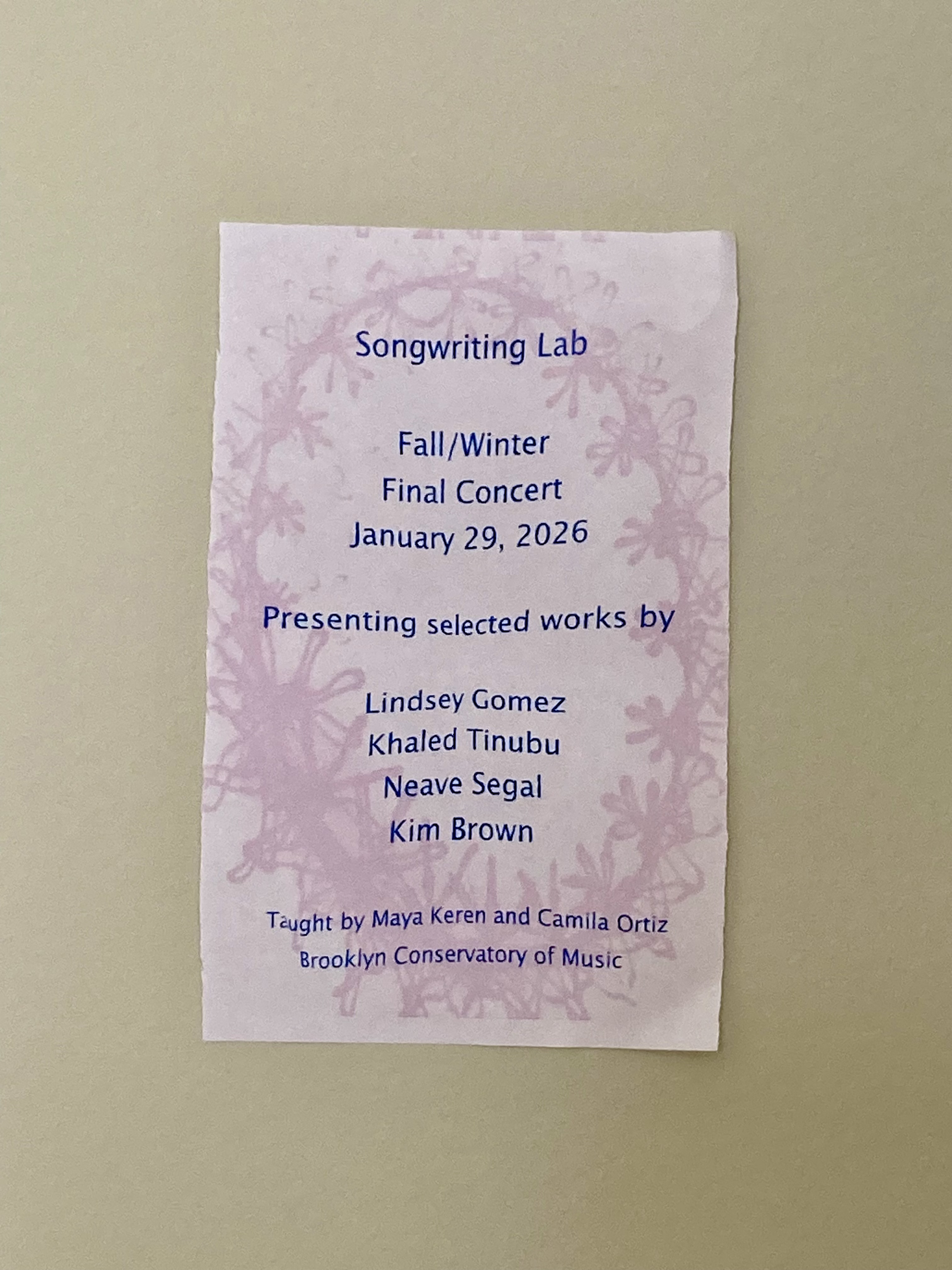 recital flyer